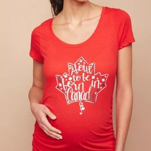 NWT! about to be born in Canada side ruched tee